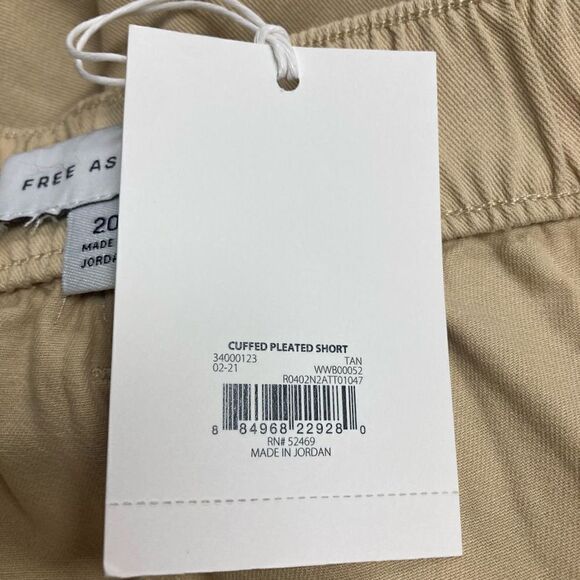 FREE‎ ASSEMBLY Women’s Cuffed Pleated Shorts  Tan Size 20 - Picture 9 of 12